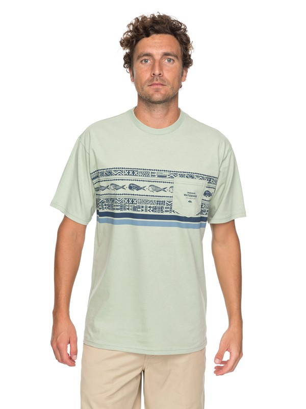 quiksilver, Waterman Tapa Tapa Pocket Tee, RESEDA (gfy0) 0 Waterman Tapa Tapa Pocket Tee AQMZT03275 Quiksilver