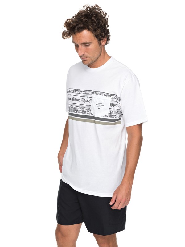 quiksilver, Waterman Tapa Tapa Pocket Tee, WHITE (wbb0) 0 Waterman Tapa Tapa Pocket Tee White AQMZT03275 Quiksilver