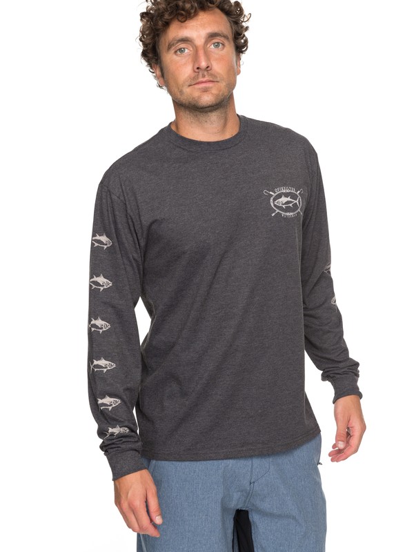 quiksilver, THUNNUS LS QMU1, CHARCOAL HEATHER (ktah) 0 THUNNUS LS QMU1 AQMZT03281 Quiksilver