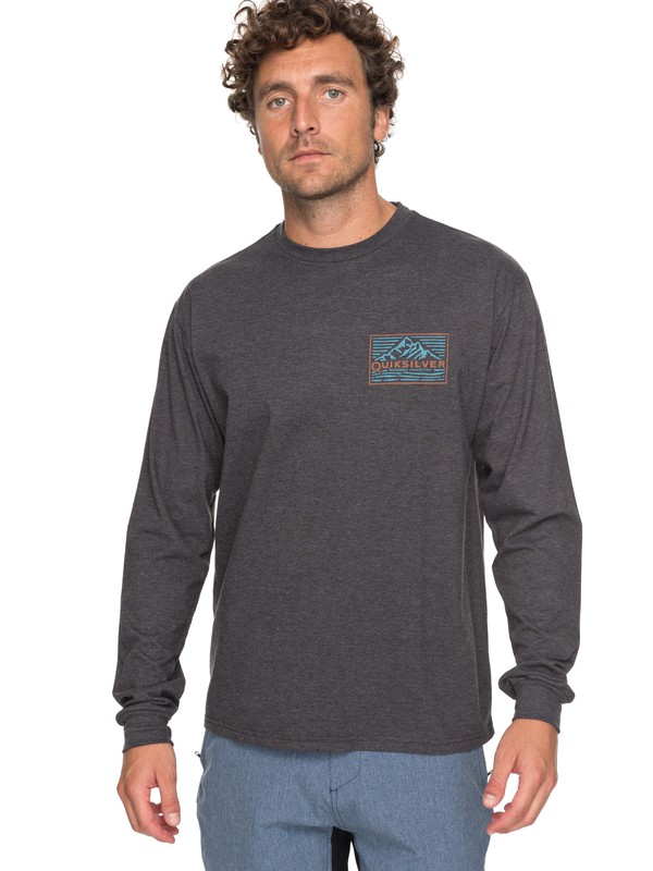 quiksilver, Waterman's Delight Long Sleeve Tee, CHARCOAL HEATHER (ktah) 0 Waterman's Delight Long Sleeve Tee Black AQMZT03282 Quiksilver