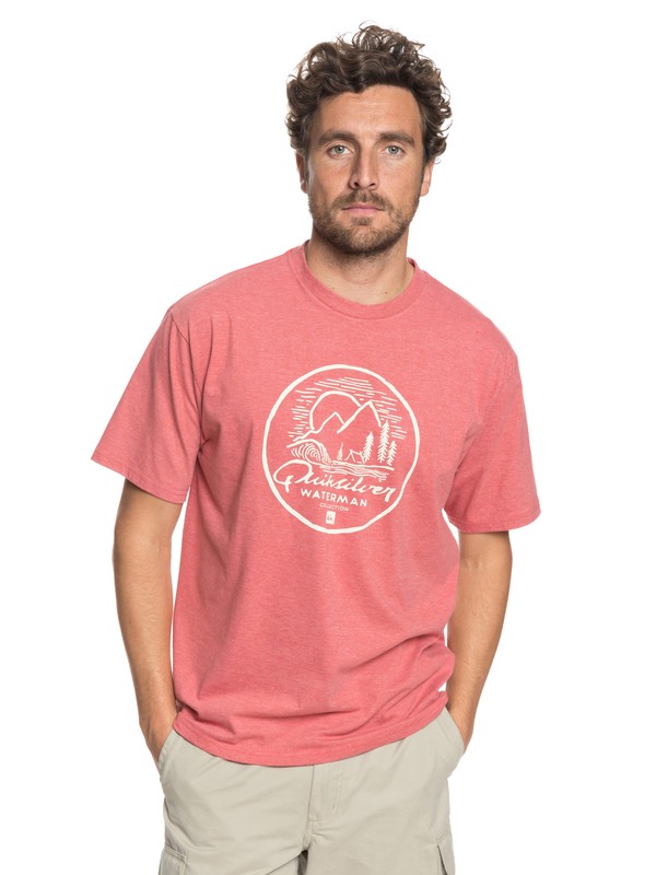 quiksilver, Waterman Secret Point - T-Shirt, MINERAL RED HEATHER (mmzh) 0 Waterman Secret Point - T-Shirt Pink AQMZT03292 Quiksilver