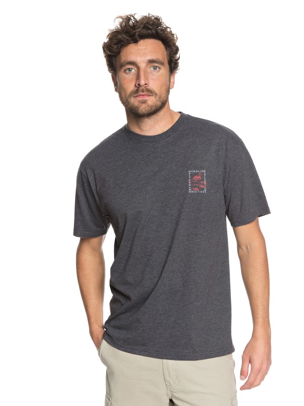 quiksilver, Camiseta Stampboat Waterman, CHARCOAL HEATHER (ktah) 0 Camiseta Stampboat Waterman Negro AQMZT03296 Quiksilver