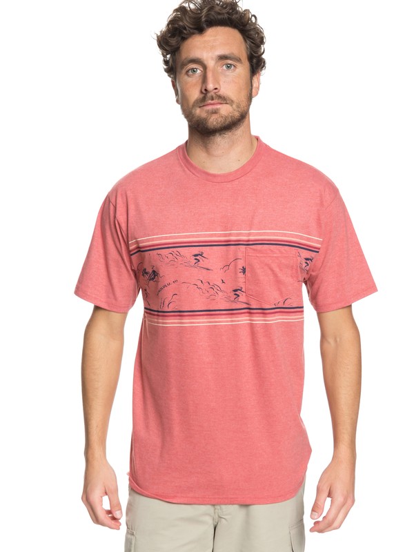 quiksilver, Waterman Maitai Band - Pocket T-Shirt, MINERAL RED HEATHER (mmzh) 0 Waterman Maitai Band - Pocket T-Shirt Pink AQMZT03300 Quiksilver