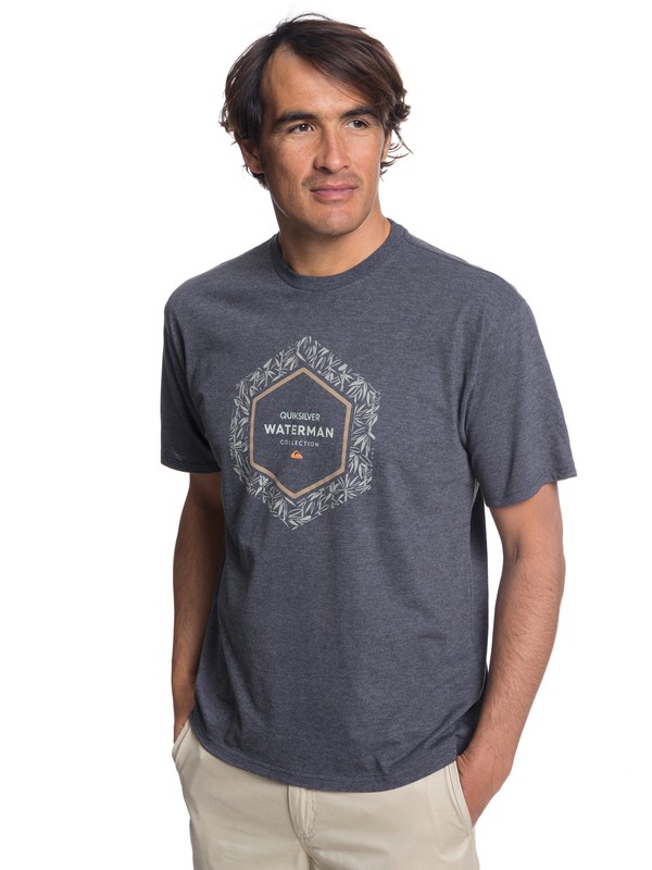 quiksilver, Waterman Bamboo Fields T-Shirt, CHARCOAL HEATHER (ktah) 0 Waterman Bamboo Fields T-Shirt Black AQMZT03303 Quiksilver