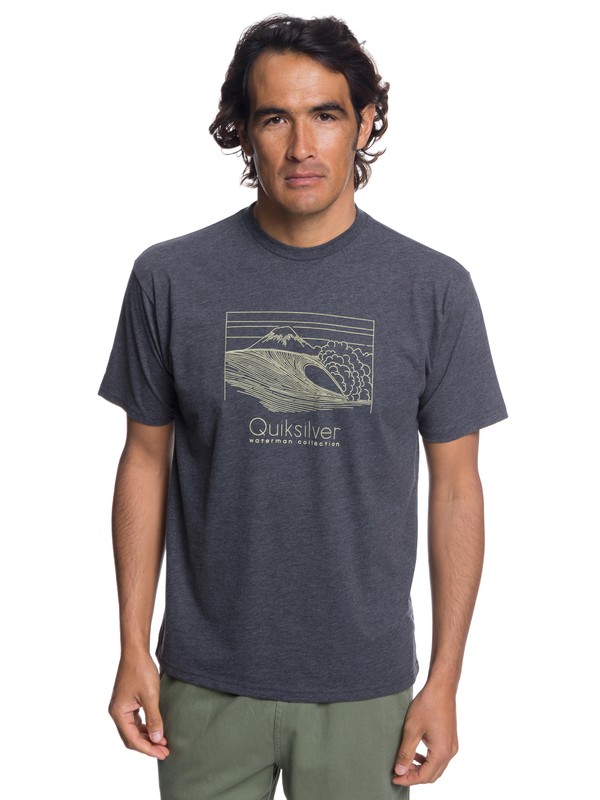 quiksilver, Waterman Sketchy Scene Tee, CHARCOAL HEATHER (ktah) 0 Waterman Sketchy Scene Tee Black AQMZT03311 Quiksilver