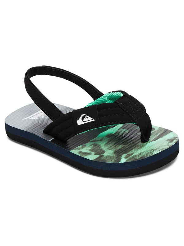 quiksilver, Boy's 2-7 Molokai Layback Sandals, BLACK/GREY/GREEN (xksg) 0 Boy's 2-7 Molokai Layback Sandals AQTL100004 Quiksilver