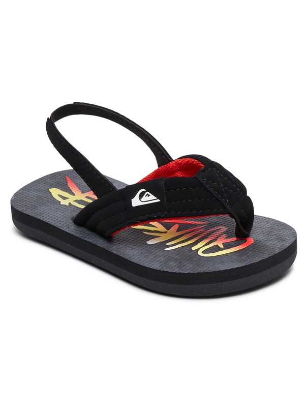 quiksilver, Boy's 2-7 Molokai Layback Sandals, BLACK/BLACK/RED (xkkr) 0 Boy's 2-7 Molokai Layback Sandals Black AQTL100056 Quiksilver