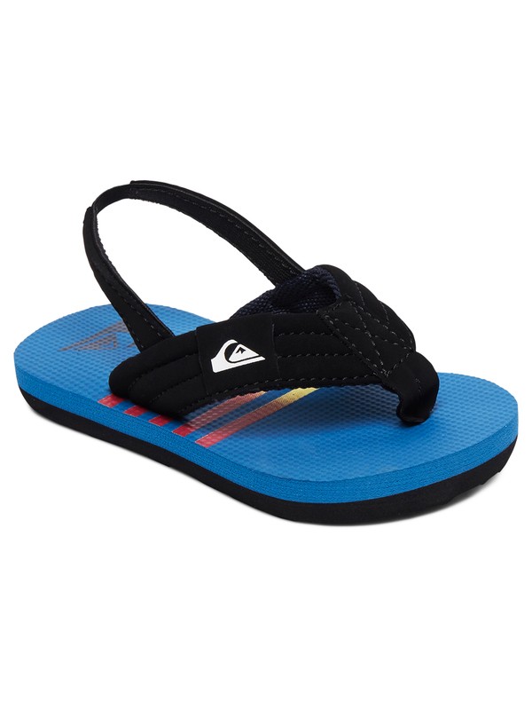 quiksilver, Boy's 2-7 Molokai Layback Backstrap Sandals, BLUE/BLACK/YELLOW (xbky) 0 Boy's 2-7 Molokai Layback Backstrap Sandals Blue AQTL100059 Quiksilver