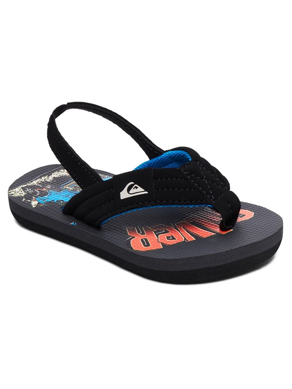 quiksilver, Boy's 2-7 Molokai Layback Backstrap Sandals, BLACK/GREY/RED (xksr) 0 Boy's 2-7 Molokai Layback Backstrap Sandals Black AQTL100059 Quiksilver