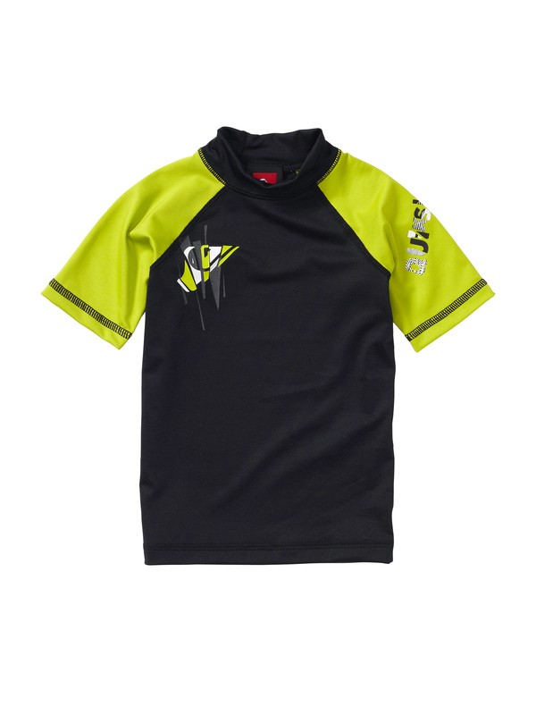quiksilver, Toddlers Over Ruled Short Sleeve Rashguard, BLACK GREEN (bgn) 0 Toddlers Over Ruled Short Sleeve Rashguard AQTWR00006 Quiksilver
