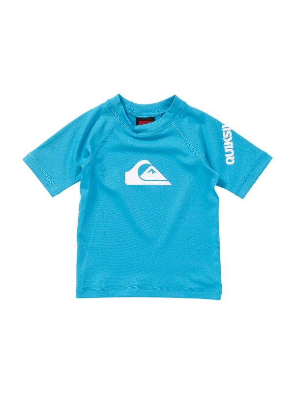quiksilver, Boys 2-4 All Time Short Sleeve Rashguard, CYAN (bkv0) 0 Boys 2-4 All Time Short Sleeve Rashguard AQTWR00008 Quiksilver