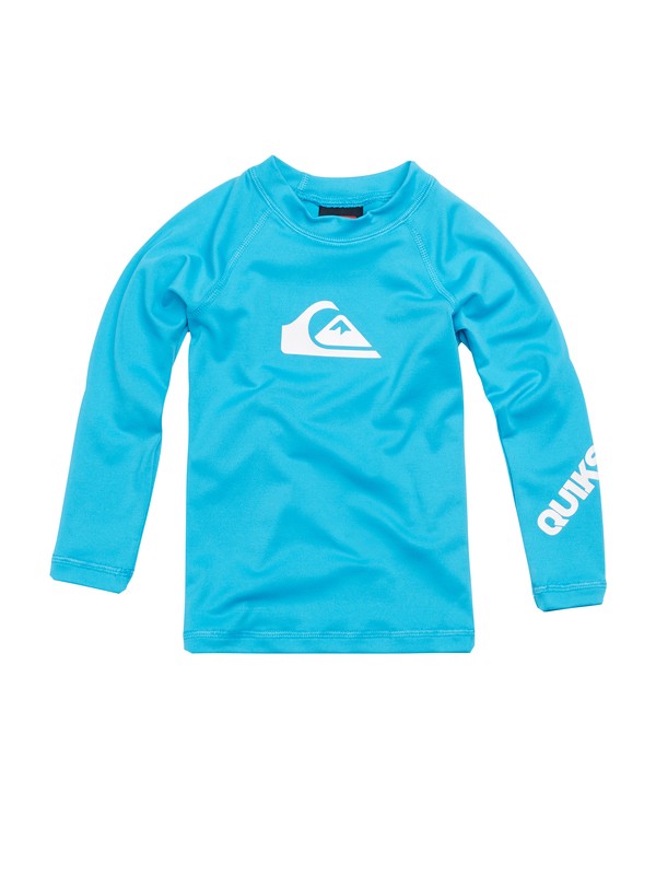 quiksilver, Boys 2-4 All Time Long Sleeve Rashguard, CYAN (bkv0) 0 Boys 2-4 All Time Long Sleeve Rashguard AQTWR00009 Quiksilver