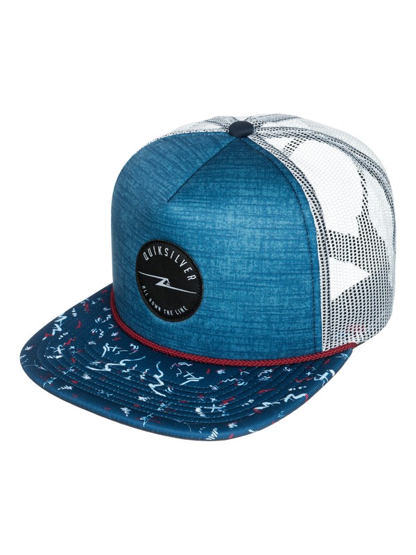 quiksilver, Slappy Trucker Hat, BLUESTONE (bmc0) 0 Slappy Trucker Hat AQYHA03202 Quiksilver