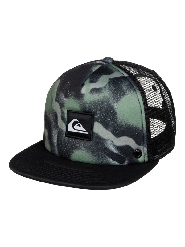 quiksilver, Boardies Trucker Hat, EVERYDAY PRINTS DARK SHADOW (krp6) 0 Boardies Trucker Hat Black AQYHA03437 Quiksilver