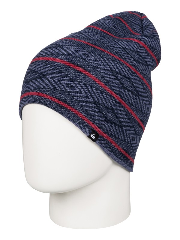 quiksilver, Checkstripe - Beanie, NAVY BLAZER (byj0) 0 Checkstripe - Beanie AQYHA03559 Quiksilver