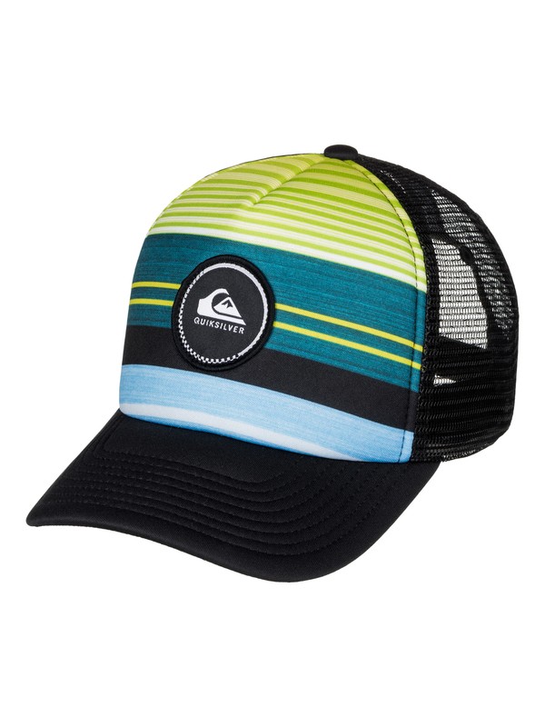 quiksilver, Striped Vee - Casquette trucker, MOROCCAN BLUE (bsg0) 0 Striped Vee - Casquette trucker AQYHA03727 Quiksilver