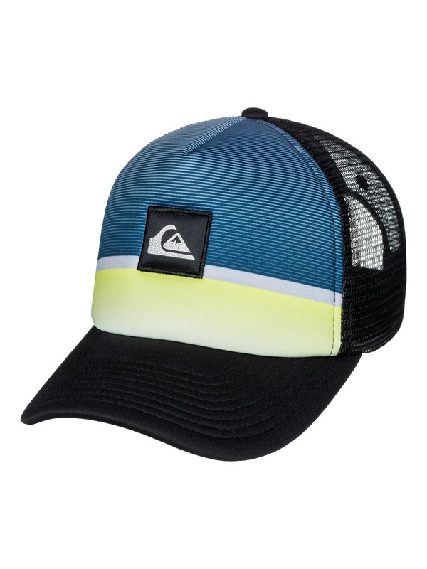 quiksilver, Men's Stripe Downer Trucker Hat, BLUE LIGHT (bek0) 0 Men's Stripe Downer Trucker Hat AQYHA03932 Quiksilver