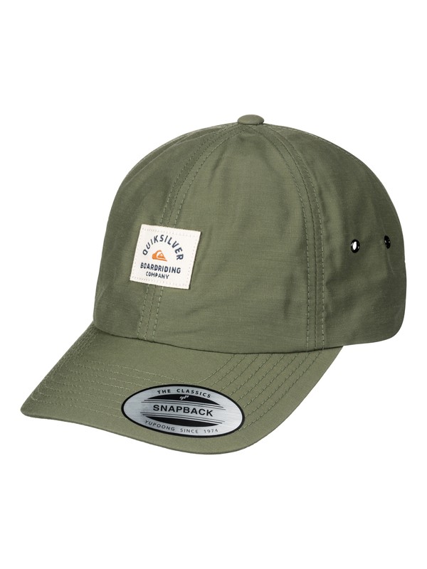 quiksilver, Hombres Gorra de Broche Trasero Militian, OLIVINE (gnr0) 0 Hombres Gorra de Broche Trasero Militian Verde AQYHA03942 Quiksilver