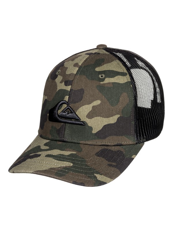 quiksilver, Grounder Trucker Hat, CAMO (gra0) 0 Grounder Trucker Hat Green AQYHA03997 Quiksilver