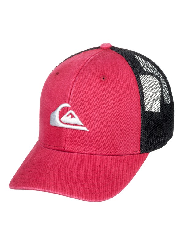 quiksilver, Grounder Trucker Hat, BRICK RED (rqn0) 0 Grounder Trucker Hat Red AQYHA03997 Quiksilver