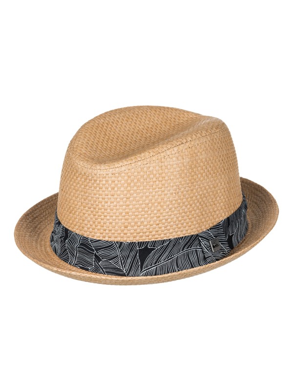 quiksilver, Schralpsten - Straw Fedora for Men, TOBACCO BROWN (cmk0) 0 Schralpsten - Straw Fedora for Men AQYHA04026 Quiksilver