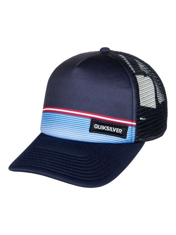 quiksilver, Stripe Stare Trucker Hat, NAVY BLAZER (byj0) 0 Stripe Stare Trucker Hat Blue AQYHA04061 Quiksilver