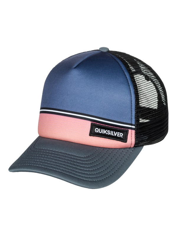 quiksilver, Stripe Stare Trucker Hat, VINTAGE INDIGO (byl0) 0 Stripe Stare Trucker Hat Blue AQYHA04061 Quiksilver