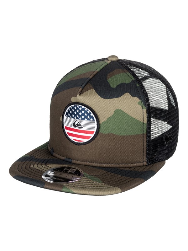 quiksilver, Flag Trucker Hat, CAMO (gra0) 0 Flag Trucker Hat AQYHA04068 Quiksilver