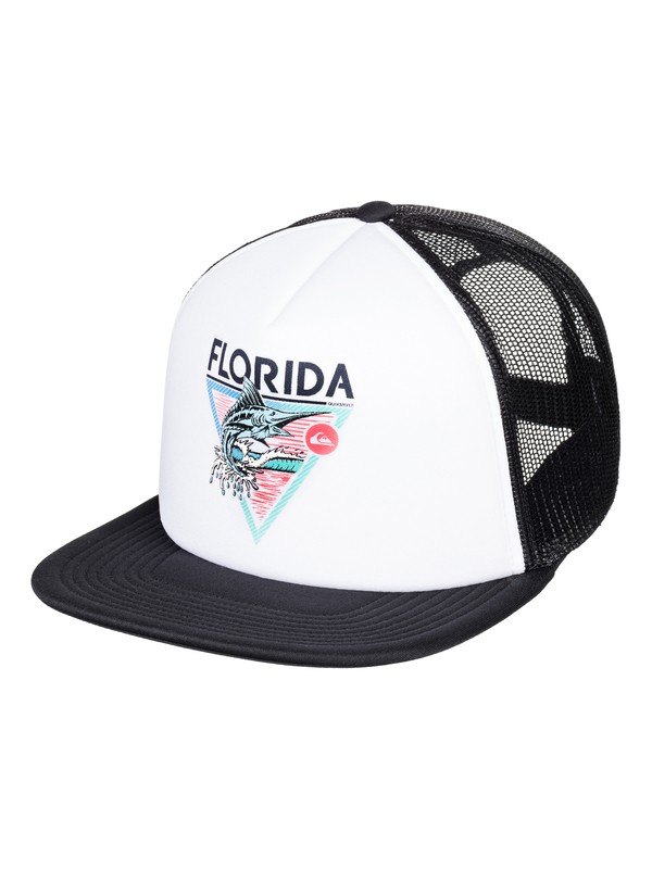quiksilver, Men's Florida Fish Trucker Hat, WHITE (wbb0) 0 Men's Florida Fish Trucker Hat AQYHA04185 Quiksilver