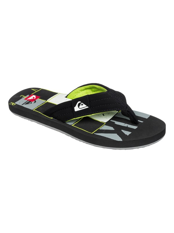quiksilver, Quilted Checkers Sandals, BLACK/BLACK/GREEN (xkkg) 0 Quilted Checkers Sandals AQYL100008 Quiksilver