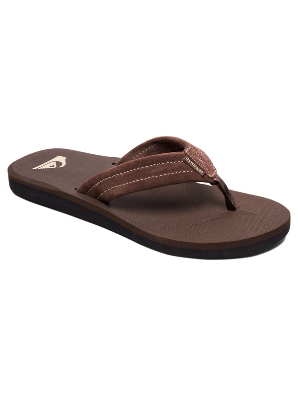 quiksilver, Carver Leather Sandals, DEMITASSE - SOLID (ctk0) 0 Carver Leather Sandals Brown AQYL100030 Quiksilver