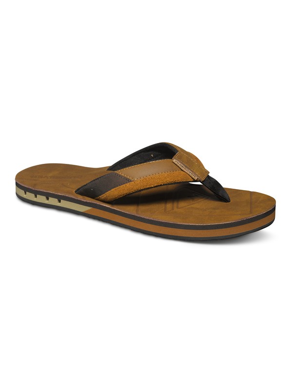 quiksilver, Hiatus - Leather Sandals, BROWN/BLACK/BROWN (xckc) 0 Hiatus - Leather Sandals AQYL100032 Quiksilver