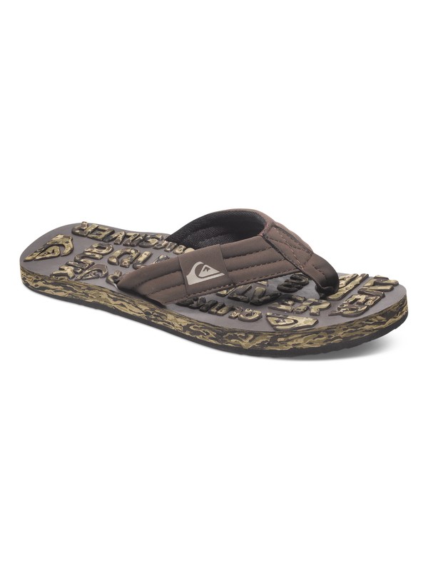 quiksilver, Basis Embossed Sandals, BROWN/GREEN/BLACK (xcgk) 0 Basis Embossed Sandals AQYL100077 Quiksilver
