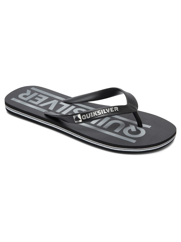 quiksilver, Molokai Wordmark - Slippers, BLACK/GREY/BLACK (xksk) 0 Molokai Wordmark - Slippers Black AQYL100232 Quiksilver
