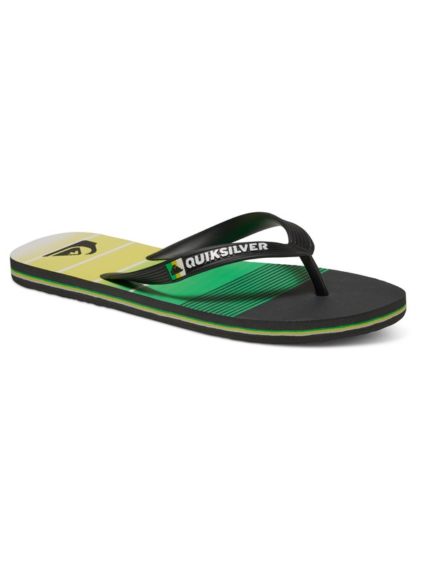 quiksilver, Molokai Division - Flip-Flops, BLACK/GREEN/YELLOW (xkgy) 0 Molokai Division - Flip-Flops AQYL100291 Quiksilver