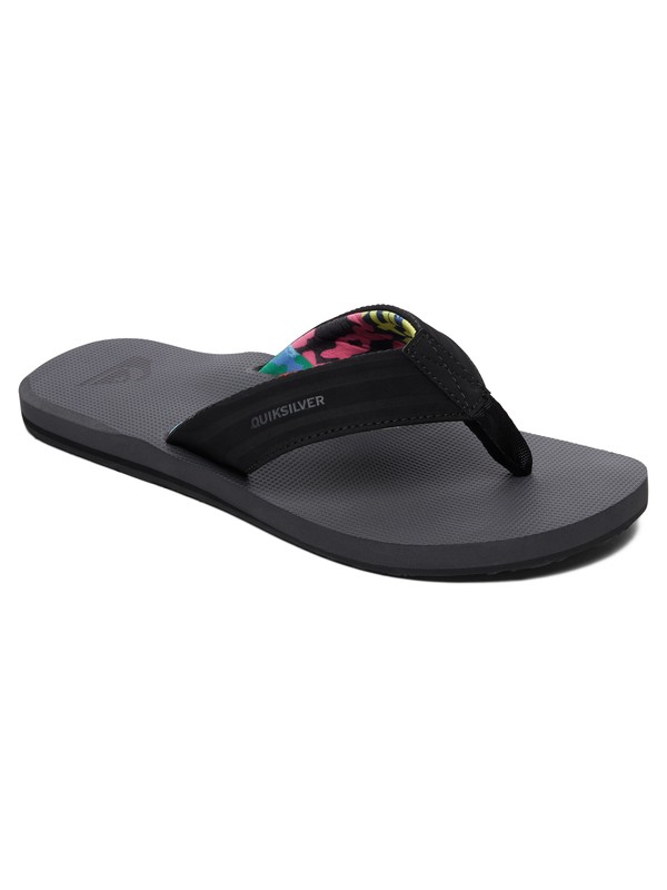quiksilver, Island Oasis - Sandals for Men, BLACK/GREY/BLACK (xksk) 0 Island Oasis - Sandals for Men Black AQYL100401 Quiksilver