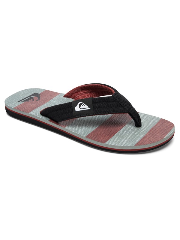 quiksilver, Molokai Layback Sandals, GREY/GREY/RED (xssr) 0 Molokai Layback Sandals Grey AQYL100483 Quiksilver