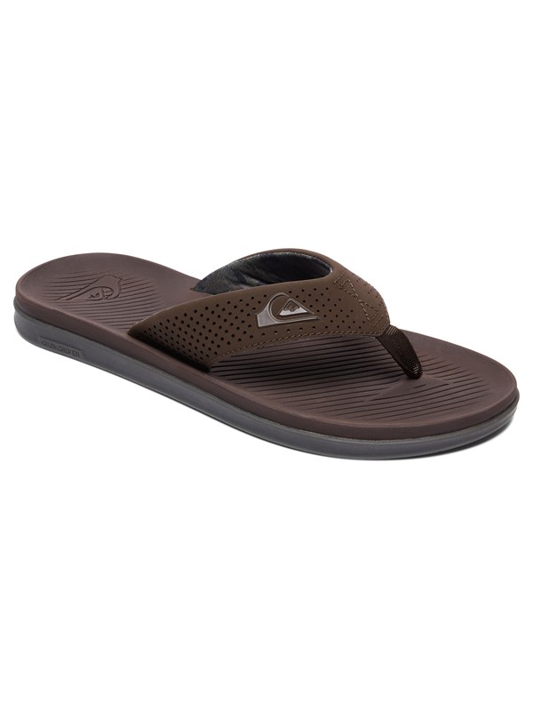 quiksilver, Haleiwa Plus Sandals, BROWN/BROWN/GREEN (xccg) 0 Haleiwa Plus Sandals Brown AQYL100497 Quiksilver