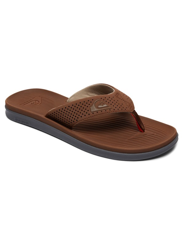 quiksilver, Haleiwa Plus Sandals, BROWN/BROWN/ORANGE (xccn) 0 Haleiwa Plus Sandals Brown AQYL100497 Quiksilver