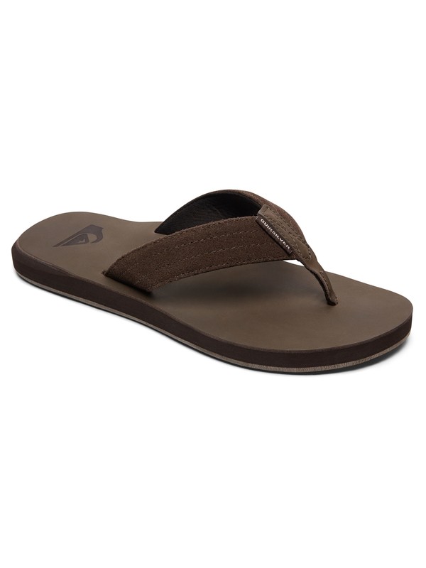 quiksilver, Carver - Leather Sandals, DEMITASSE - SOLID (ctk0) 0 Carver - Leather Sandals Brown AQYL100544 Quiksilver