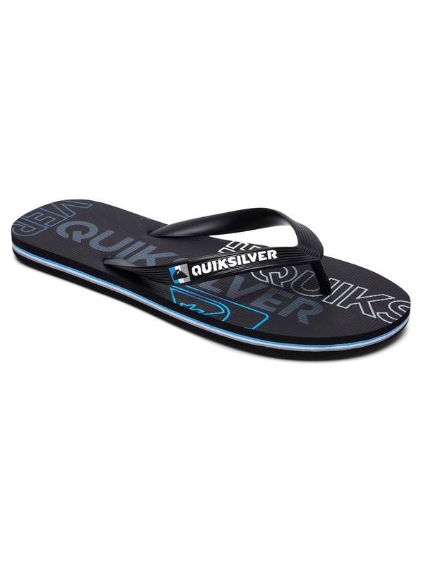 quiksilver, Molokai Nitro Flip-Flops, BLACK/BLACK/BLUE (xkkb) 0 Molokai Nitro Flip-Flops Black AQYL100562 Quiksilver