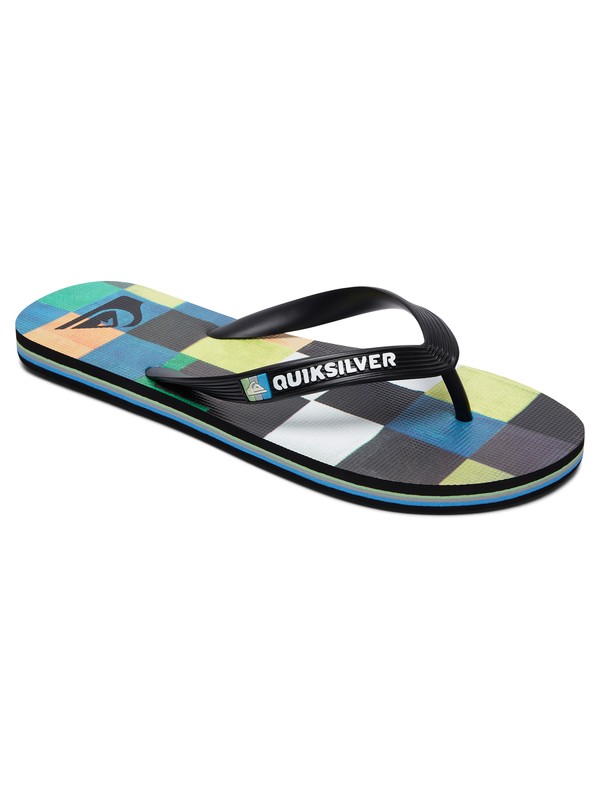 quiksilver, Molokai Resin Check - Flip-Flops, BLACK/BLUE/GREEN (xkbg) 0 Molokai Resin Check - Flip-Flops Black AQYL100569 Quiksilver