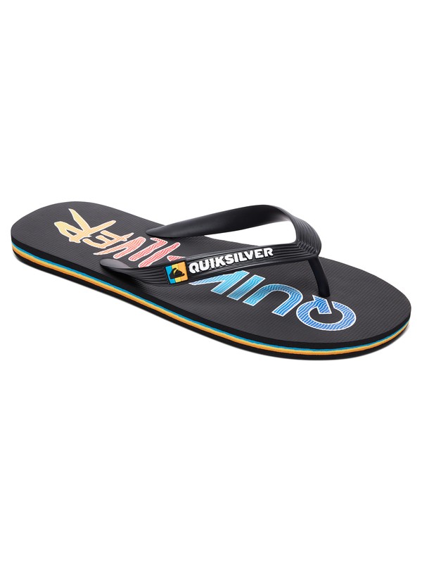 quiksilver, Molokai Wordmark - Tongs, BLACK/RED/BLUE (xkrb) 0 Molokai Wordmark - Tongs Noir AQYL100592 Quiksilver