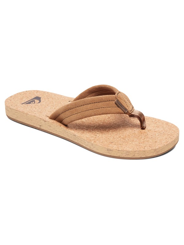 quiksilver, Carver Cork Leather Sandals, BROWN/BROWN/BROWN (xccc) 0 Carver Cork Leather Sandals Brown AQYL100597 Quiksilver