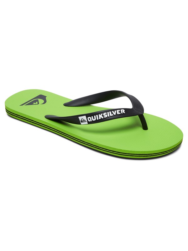 quiksilver, Molokai Flip-Flops, BLACK/GREEN/BLACK (xkgk) 0 Molokai Flip-Flops Black AQYL100601 Quiksilver
