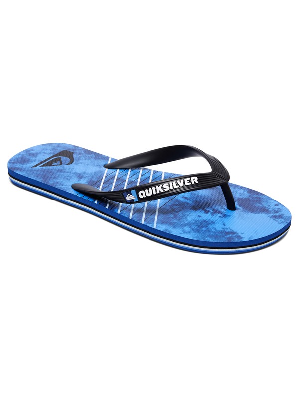 quiksilver, Molokai Shibori Flip-Flops, BLACK/BLUE/BLUE (xkbb) 0 Molokai Shibori Flip-Flops Black AQYL100660 Quiksilver