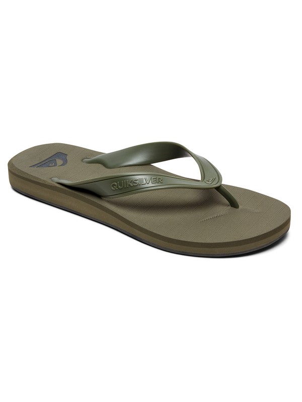 quiksilver, Carver Deluxe Flip-Flops, GREEN/GREEN/GREEN (xggg) 0 Carver Deluxe Flip-Flops Green AQYL100678 Quiksilver