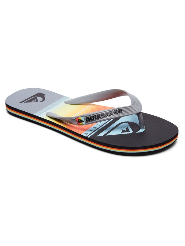 quiksilver, Molokai Highline Slab Flip-Flops, GREY/BLACK/GREY (xsks) 0 Molokai Highline Slab Flip-Flops Grey AQYL100768 Quiksilver