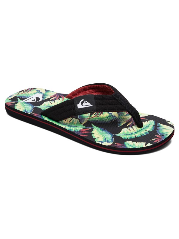quiksilver, Molokai Layback Sandals, BLACK/GREEN/BLACK (xkgk) 0 Molokai Layback Sandals Black AQYL100784 Quiksilver