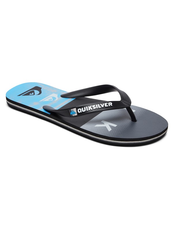 quiksilver, Molokai Wordblock - Flip-Flops for Men, BLACK/BLACK/BLUE (xkkb) 0 Molokai Wordblock - Flip-Flops for Men Black AQYL100788 Quiksilver